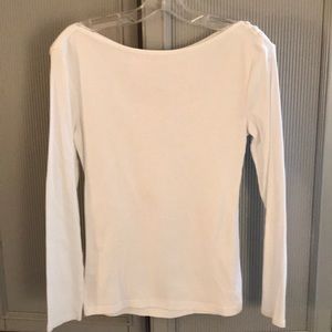 Loft white long sleeve boatneck t shirt